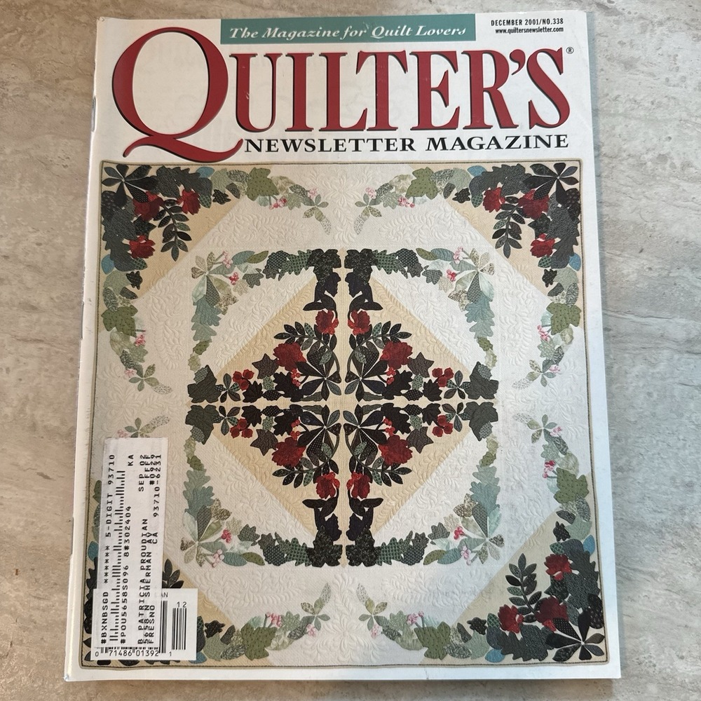 Quilters Newsletter Magazine December 2001 Vintage Quilting Magazine